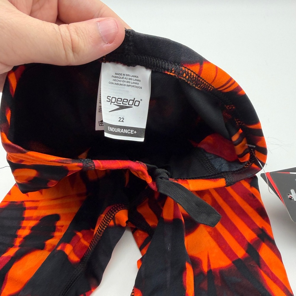 Speedo Reflected Jammer Youth 22 Speedo Orange Black Endurance+ Swim Suit - Picture 8 of 14